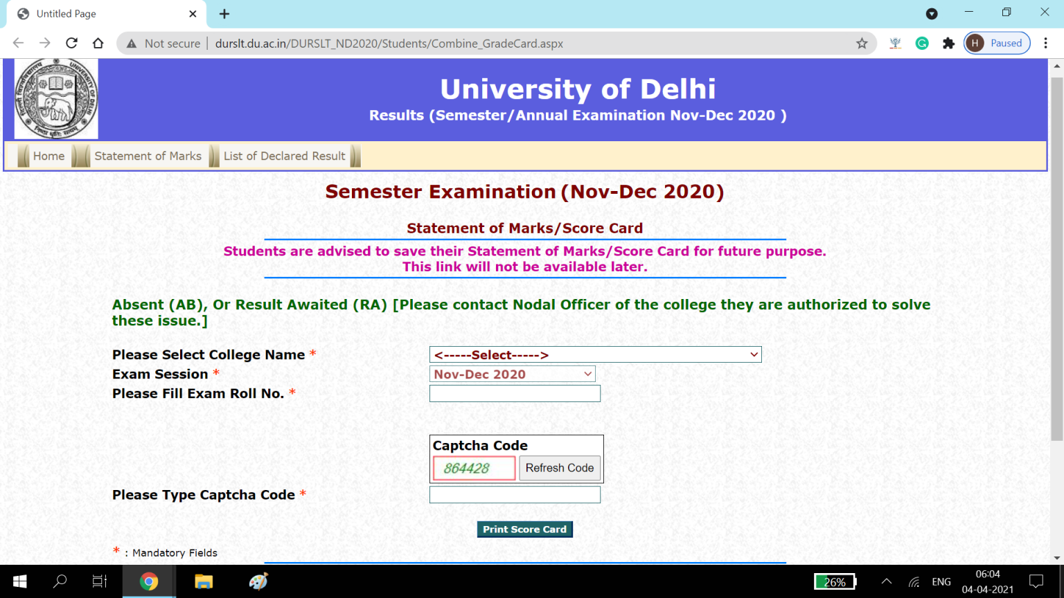  Result Awaited OBE 2 0 DU EXPRESS