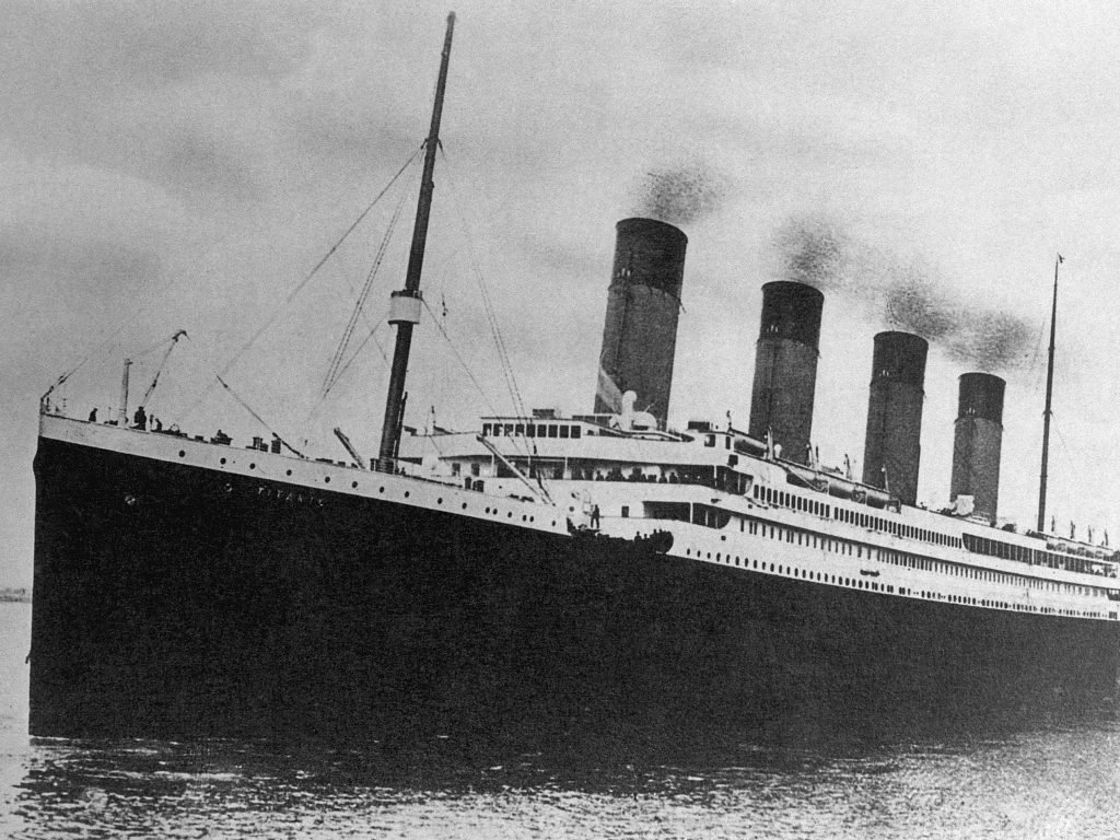 1912 RMS Titanic leaves Queenstown, Ireland, for NY.