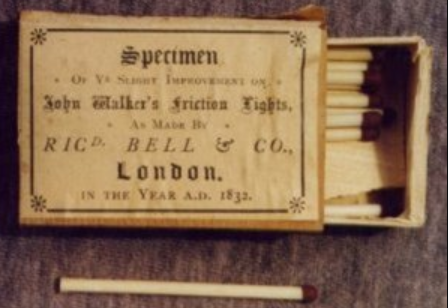 English chemist John Walker invents wooden matches.